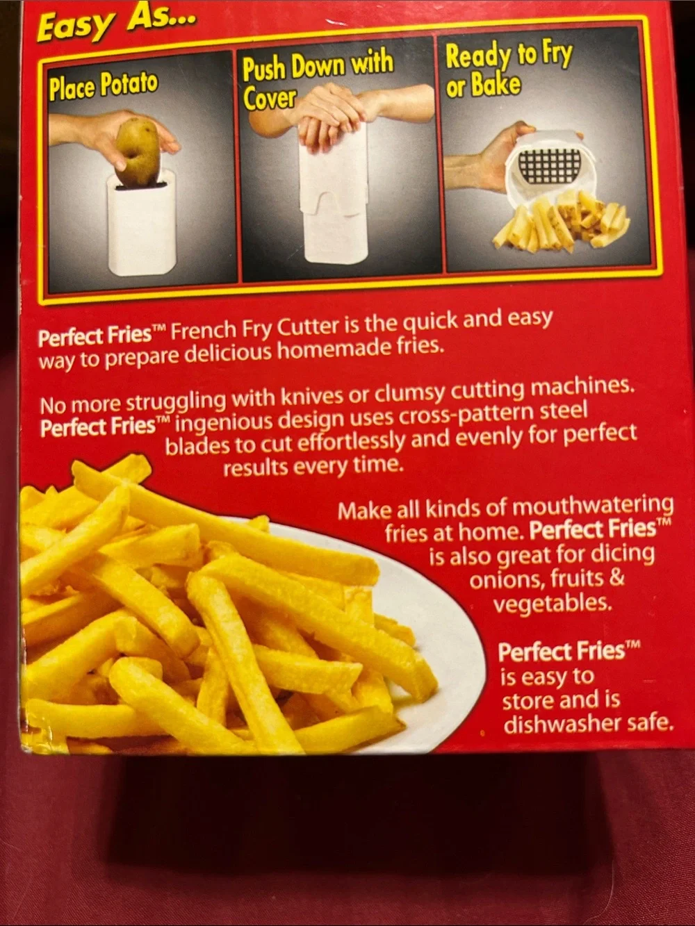 Perfect Fries One Step French Fry Cutter - White As Seen on TV